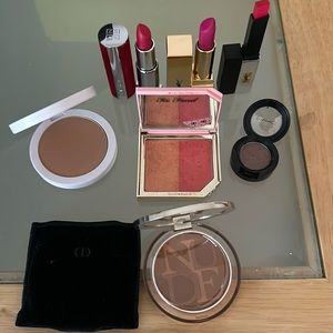 7 piece Lipstick and Bronzer Blush Eyeshadow Set Givenchy Dior YSL By Mario Mac